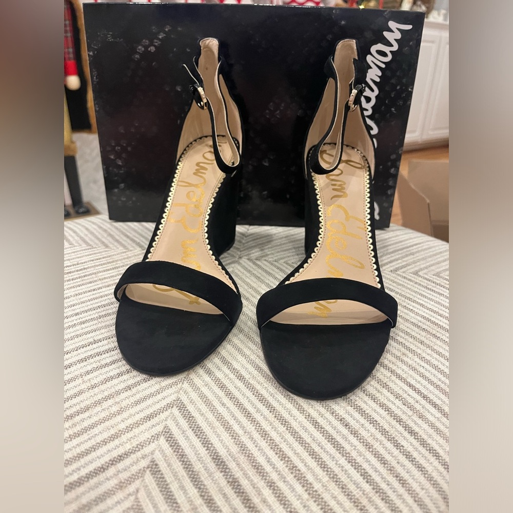 Sam Edelman Neesa, Black Suede Size 6 1/ 2 Women’s Wedge Sandal. New in Box.